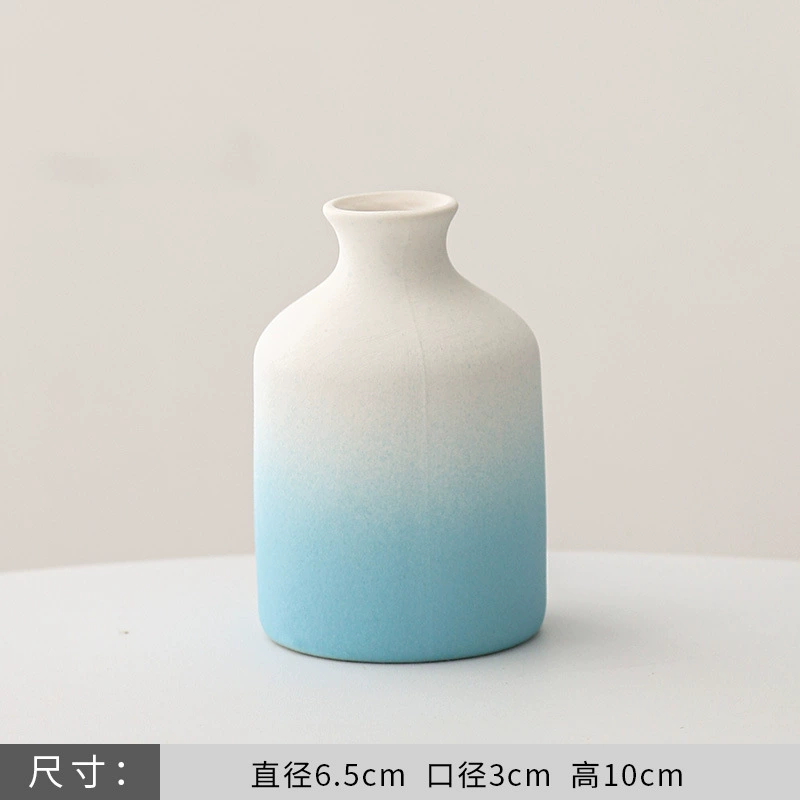 O1CN01wI6waD1PbvnBTKU0H_2220317601860-0-cib.jpg Mini Gradient Ceramic Vase - Creative Living Room Wine Cabinet Dried Flower Desktop Decoration