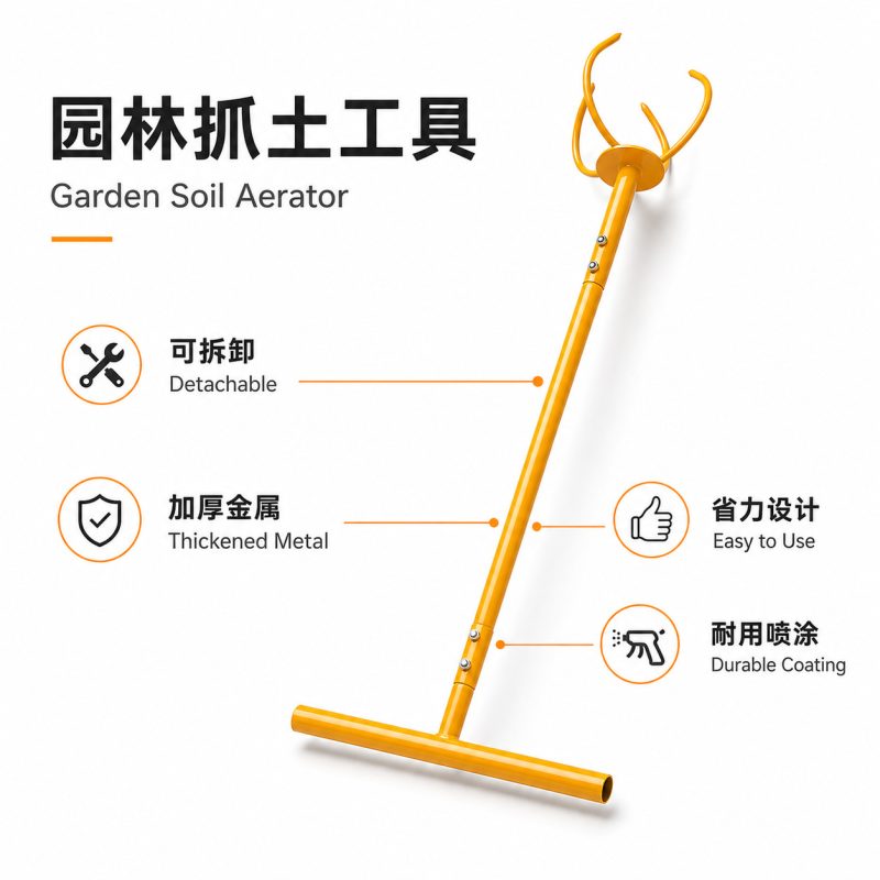 Garden Soil Aerator Lawn Core Aerator - Stainless Steel Lawn Spike Aerator for Soil Loosening