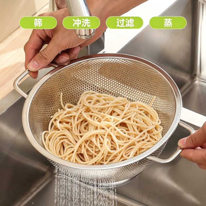 Stainless Steel Wire Basket with Handles - Heavy Duty Kitchen Colander & Storage Basket, 4 Sizes