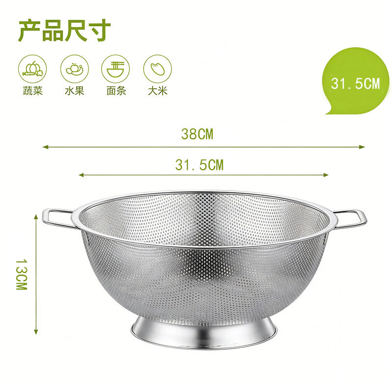 Stainless Steel Wire Basket with Handles - Heavy Duty Kitchen Colander & Storage Basket, 4 Sizes