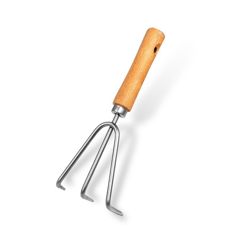 Beech Wood Stainless Steel Garden Tool Set - Ergonomic Wood Handle Gardening Tools for Planting