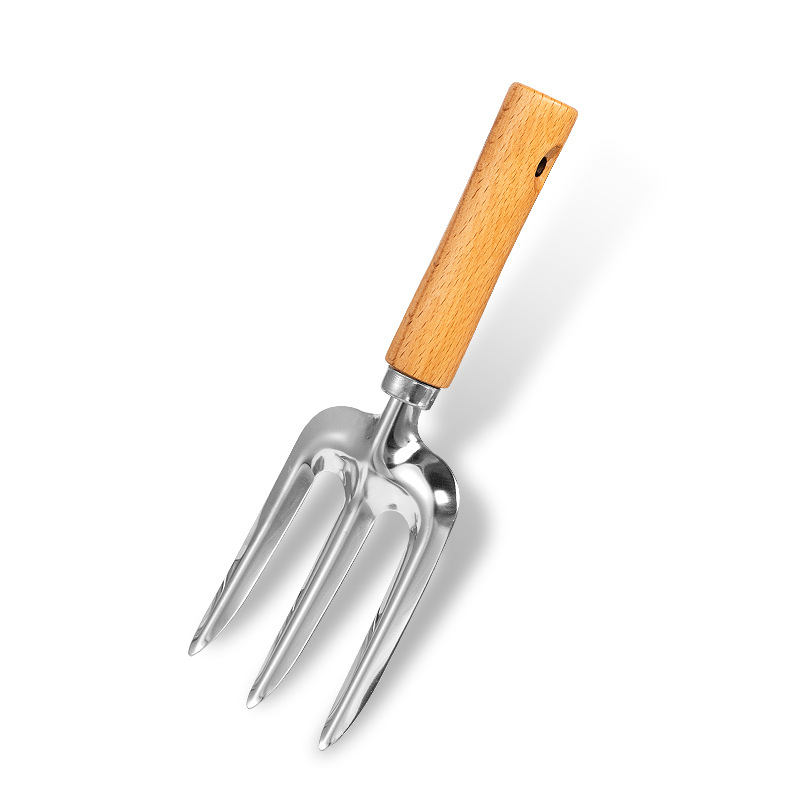Beech Wood Stainless Steel Garden Tool Set - Ergonomic Wood Handle Gardening Tools for Planting
