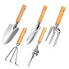 Beech Wood Stainless Steel Garden Tool Set - Ergonomic Wood Handle Gardening Tools for Planting