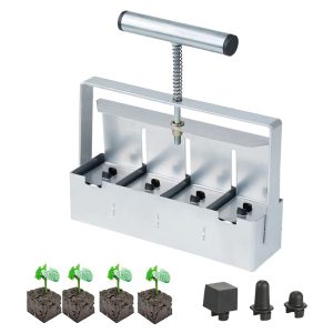 Hand Soil Blocker Tool - Single Row Seedling Soil Block Maker for Garden Planting Gardening