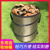 Foldable Oxford Cloth Garden Leaf Bin - Outdoor Garden Yard Leaf Waste Collection Bag with Steel Wire