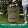 Foldable Oxford Cloth Garden Leaf Bin - Outdoor Garden Yard Leaf Waste Collection Bag with Steel Wire
