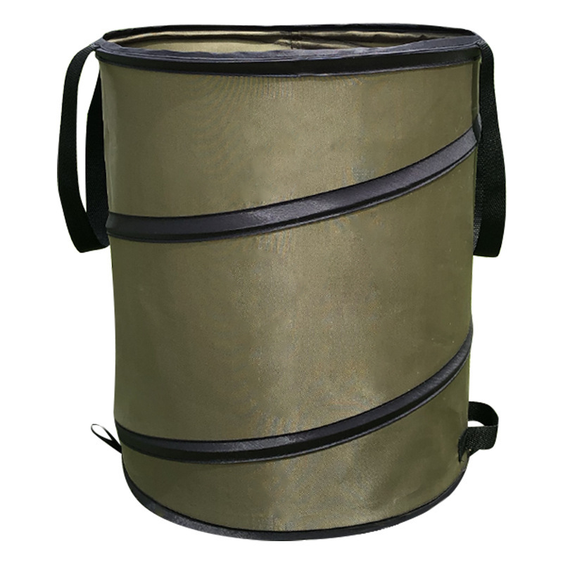 Foldable Oxford Cloth Garden Leaf Bin - Outdoor Garden Yard Leaf Waste Collection Bag with Steel Wire