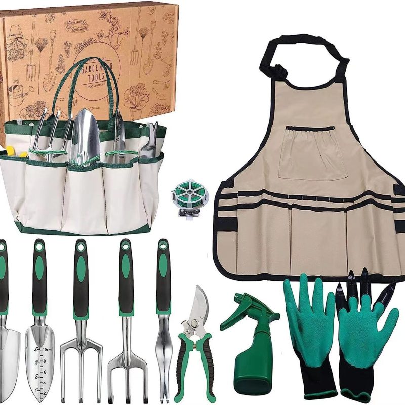 gt-01.jpg Aluminum Alloy Garden Tool 11-Piece Set - Gardening Kit with Shovel Rake Hand Trowel Pruning Shears
