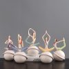 Yoga Figure Resin Ornament – Zen Desk Decor for Bedroom Office