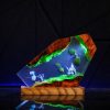 Dragon Art Resin Night Light – Wooden Base LED Desktop Decor