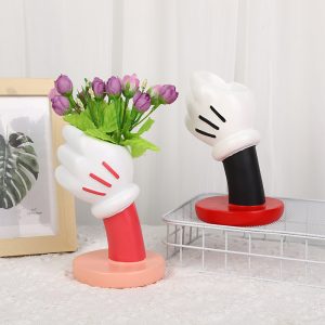 Mickey Hand Vase – Creative Desk Decor for Bedroom Office