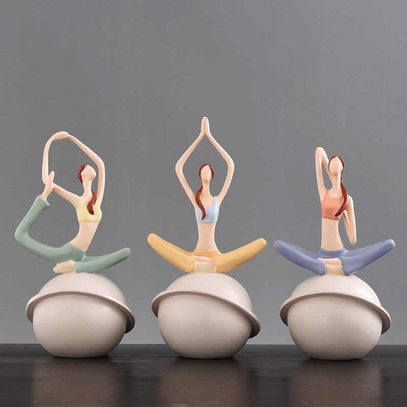 Yoga Figure Resin Ornament – Zen Desk Decor for Bedroom Office