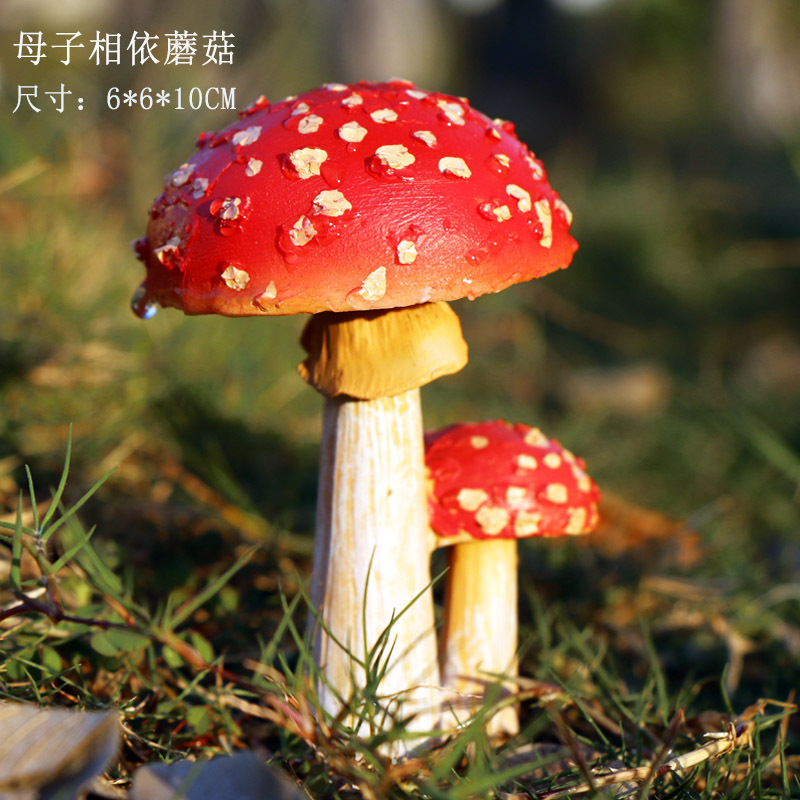 Simulation Garden Mushroom Ornament - Resin Fairy Garden Miniature Decor