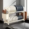 ks005_2 Slim Kitchen Countertop Organizer - Stainless Steel Dish Drying Rack
