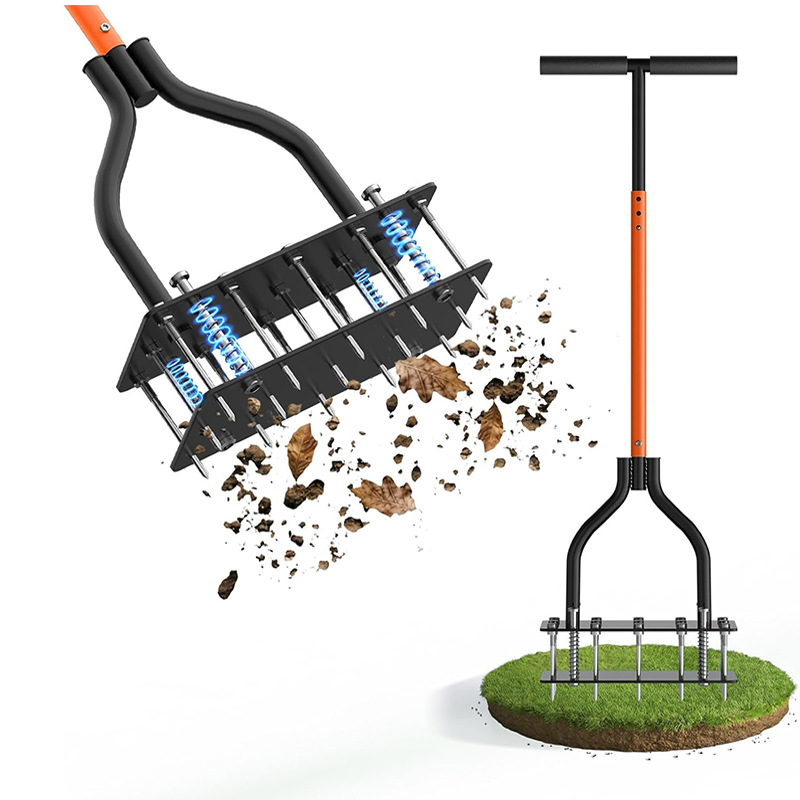 loose-05.jpg Standing Lawn Aerator Soil Loosener - Carbon Steel Garden Lawn Spike Aerator Tool for Aeration