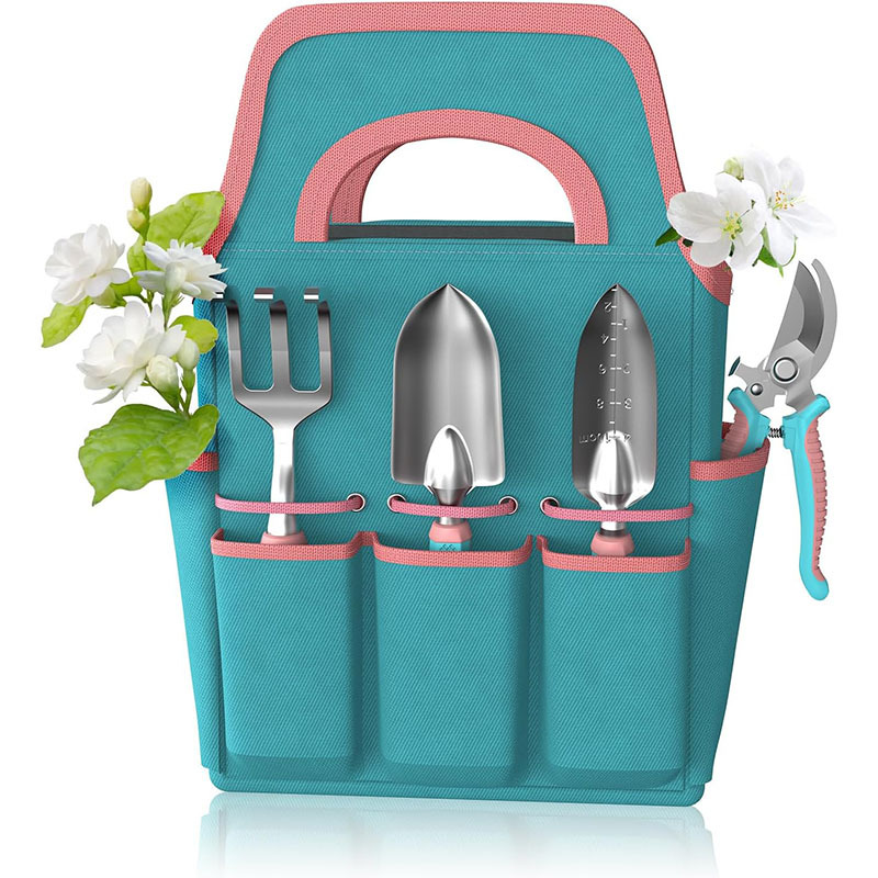 Macaron 6-Piece Garden Tool Set - Colorful Gardening Tools with Tool Steel Heads for Planting