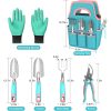 Macaron 6-Piece Garden Tool Set - Colorful Gardening Tools with Tool Steel Heads for Planting