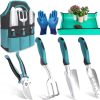 Macaron 6-Piece Garden Tool Set - Colorful Gardening Tools with Tool Steel Heads for Planting
