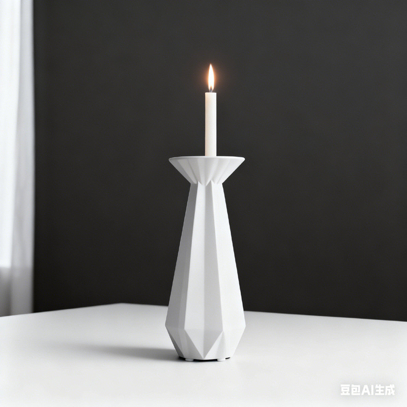 Nordic Origami Ceramic Candle Holder - Creative Folded Design Candelabra, 3 Sizes