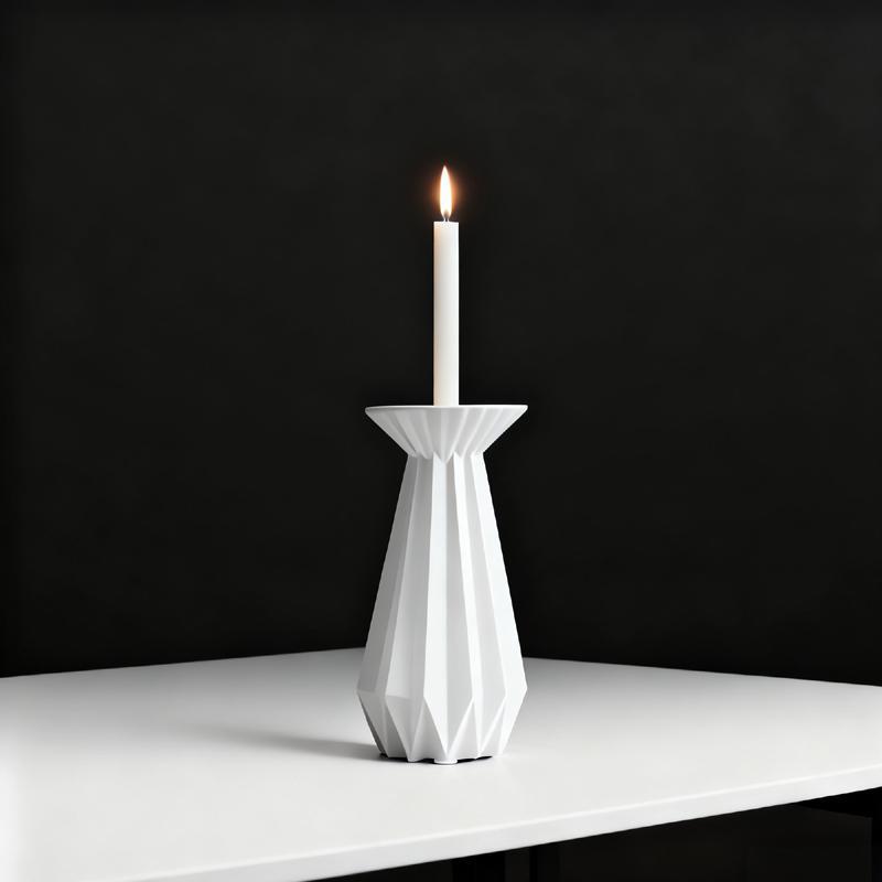 Nordic Origami Ceramic Candle Holder - Creative Folded Design Candelabra, 3 Sizes