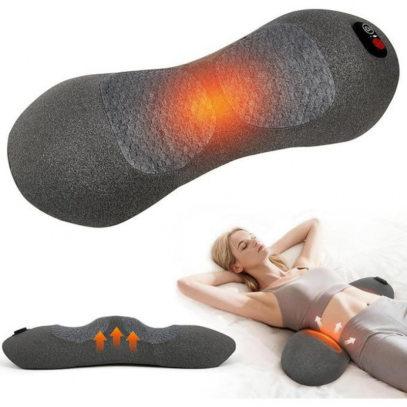 p13_main 3-in-1 Lumbar Support Pillow - Waist Cushion Massage Heating for Sleeping