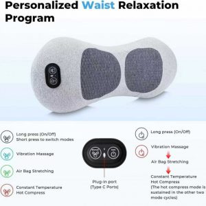 Waist Pillow Cushion - Lumbar Support Massage Heating Back Support