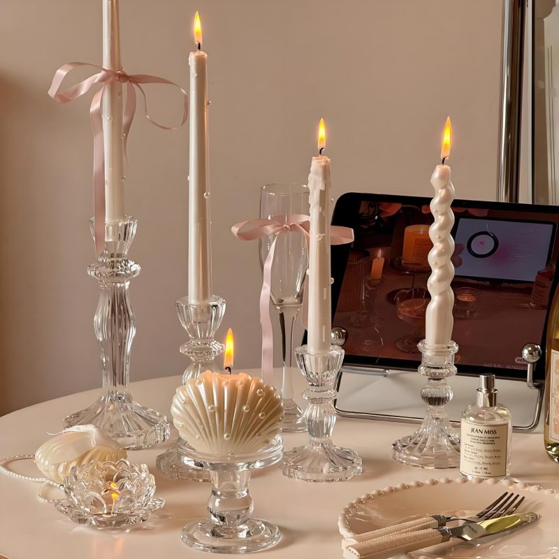 Crystal candle holder p1_04 Crystal Glass Candle Holder Set - 7 Styles, Ins Farmhouse Minimalist Candle Decor