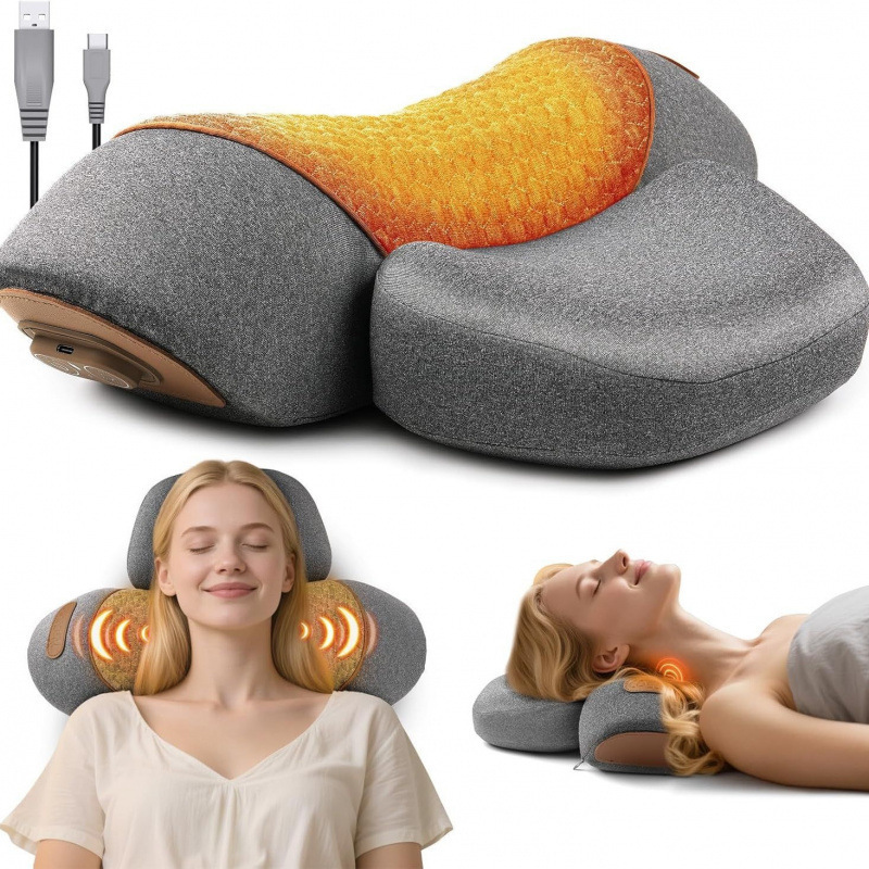Neck Cervical Pillow for Sleeping - Massage Spine Non-Traction Heating Pad