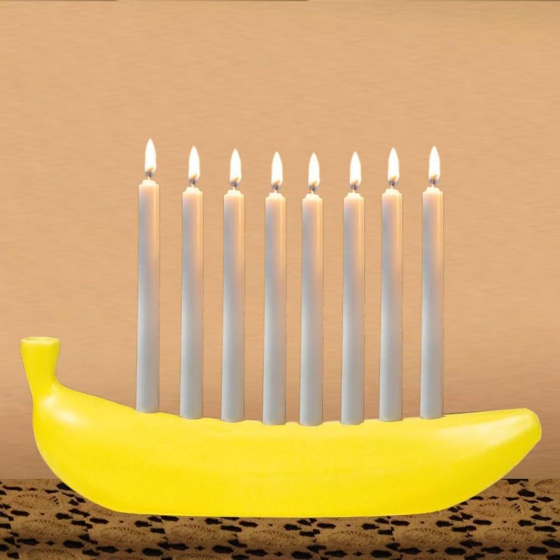 Creative Banana Candle Holder - Novelty Desk Decor, Portable Candle Stand