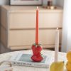 Ceramic Fruit Candle Holder - Strawberry Orange Lemon, Creative Geometric Decor