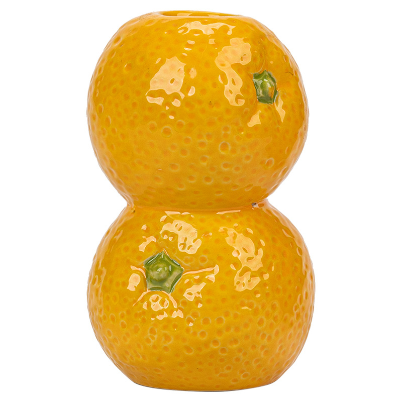 Ceramic Fruit Candle Holder - Strawberry Orange Lemon, Creative Geometric Decor