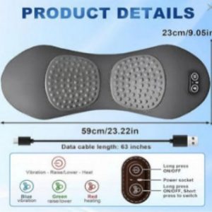 3-in-1 Electric Lumbar Support Pillow - Adjustable Vibration Heat Back Massager