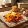 Maple leaf decoration p7_02 Autumn Maple Leaf Candle Holder Decoration - Thanksgiving Fall Harvest Door Hanging