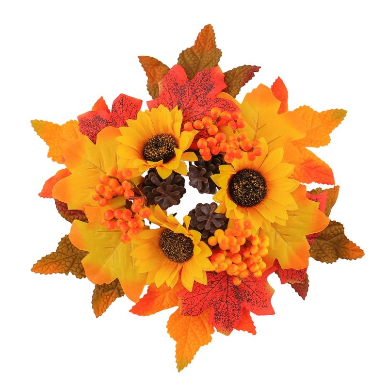 Maple leaf decoration p7_05 Autumn Maple Leaf Candle Holder Decoration - Thanksgiving Fall Harvest Door Hanging