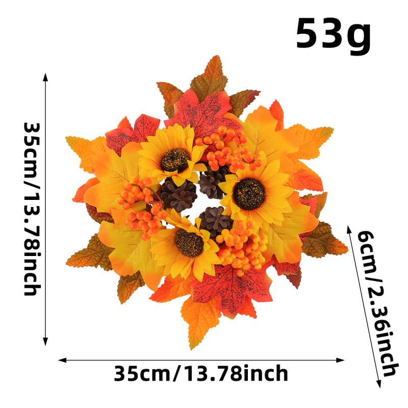 Maple leaf decoration p7_06 Autumn Maple Leaf Candle Holder Decoration - Thanksgiving Fall Harvest Door Hanging