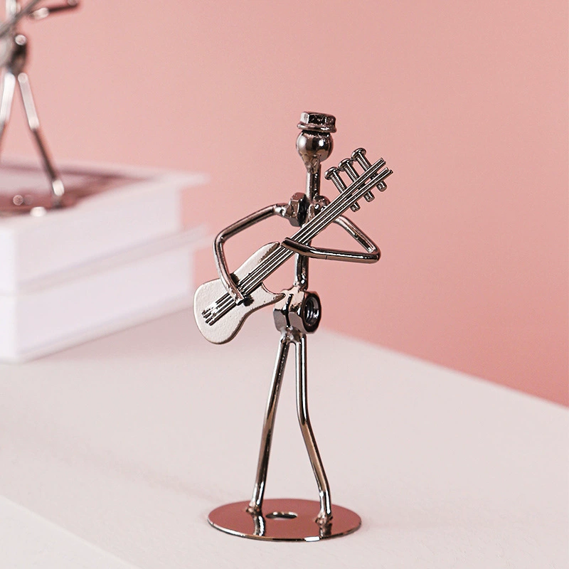 p_1783362457800_ybjq Iron Band Musician Figure Metal Crafts Simple Style Creative Birthday Gift Bedroom Desktop Decoration