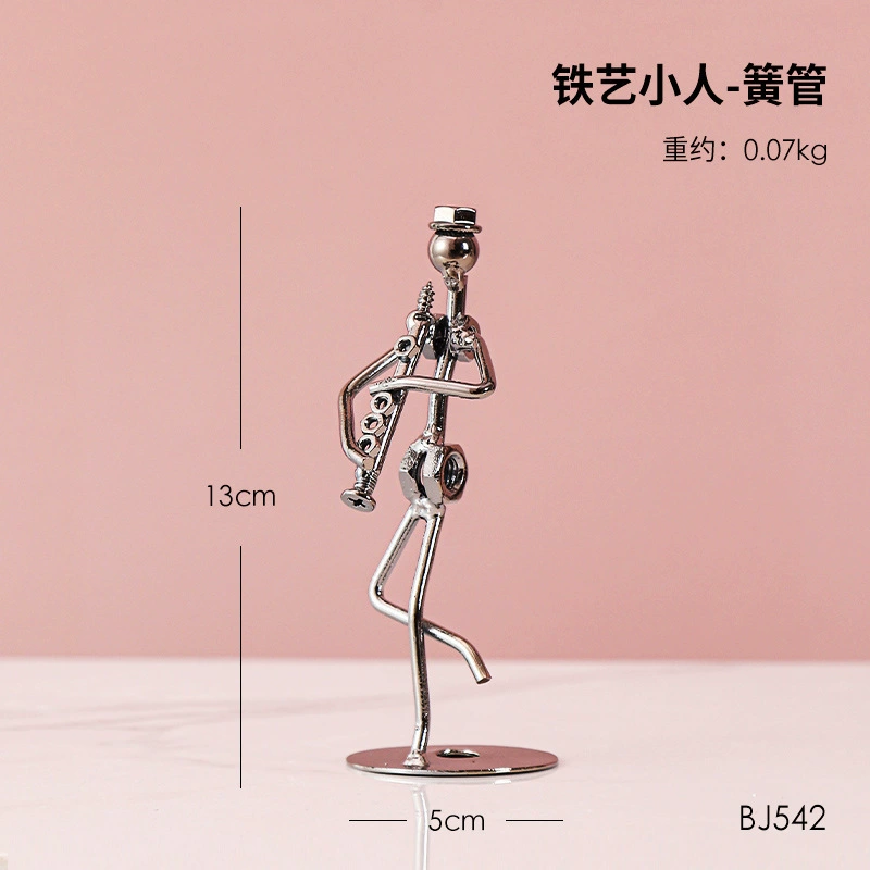p_1783362459166_0zt2 Iron Band Musician Figure Metal Crafts Simple Style Creative Birthday Gift Bedroom Desktop Decoration