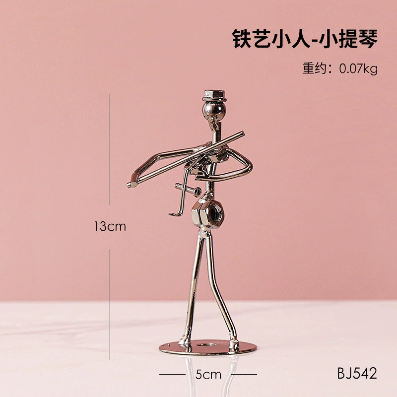 p_1783362459841_ygsg Iron Band Musician Figure Metal Crafts Simple Style Creative Birthday Gift Bedroom Desktop Decoration