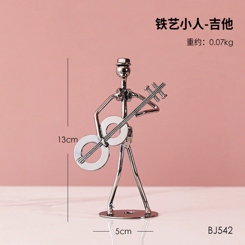 p_1783362461230_foi6 Iron Band Musician Figure Metal Crafts Simple Style Creative Birthday Gift Bedroom Desktop Decoration