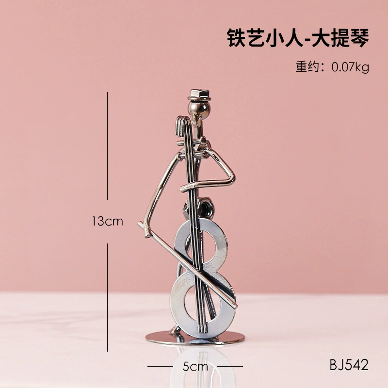 p_1783362461938_5eaf Iron Band Musician Figure Metal Crafts Simple Style Creative Birthday Gift Bedroom Desktop Decoration
