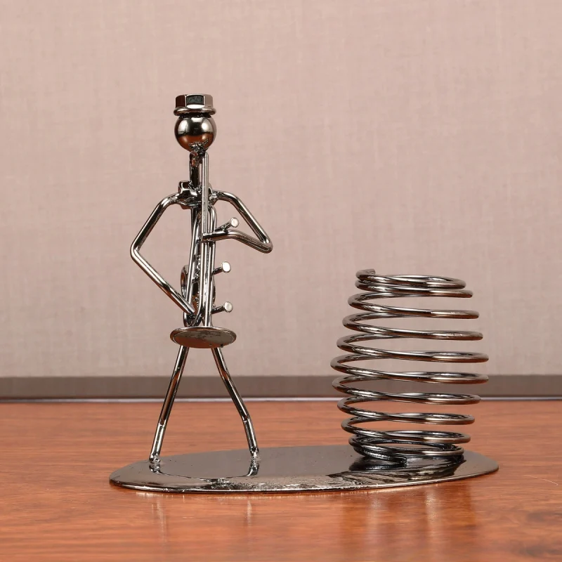 p_1783362473705_sn8h Iron Band Musician Figure Metal Crafts Simple Style Creative Birthday Gift Bedroom Desktop Decoration