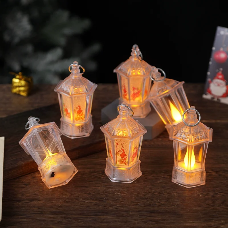 p_1783362501371_2vii Transparent Mini LED Candle Lantern Desktop Decoration Bedroom Ambiance Light Square Lamp
