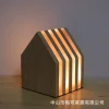 Charging Wooden Cabin Night Light Touch Dimmer Warm Bedroom Decoration Gift Wood House Lamp