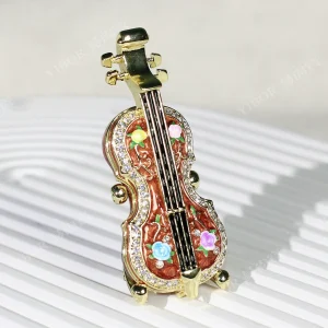 Cross-border Hot Selling Metal Enamel Crafts Creative Violin Decoration Festival Holiday Gift Wholesale