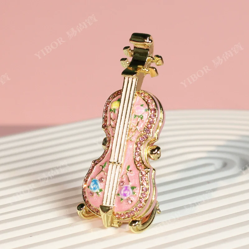Cross-border Hot Selling Metal Enamel Crafts Creative Violin Decoration Festival Holiday Gift Wholesale