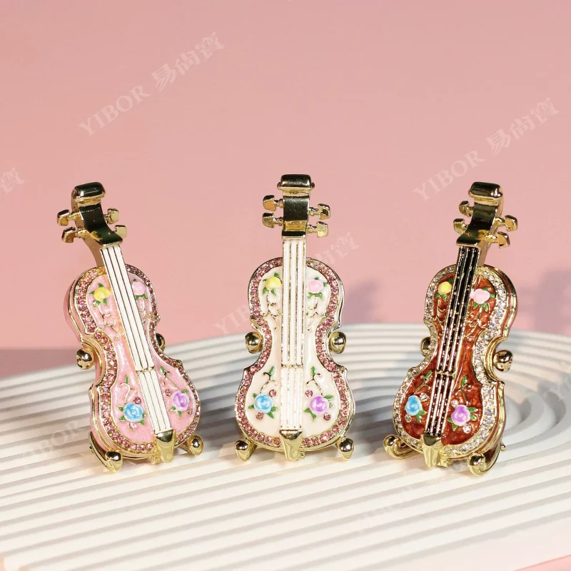 Cross-border Hot Selling Metal Enamel Crafts Creative Violin Decoration Festival Holiday Gift Wholesale