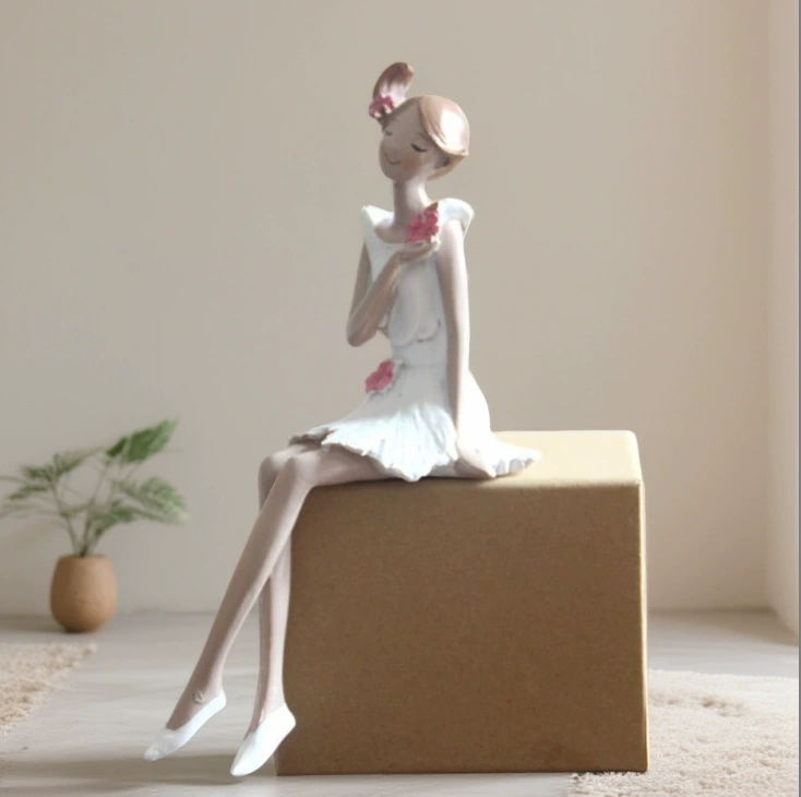 Nordic New Creative Sister Girls Figure Decoration Living Room Bedroom Home Decor Resin Craft Garden