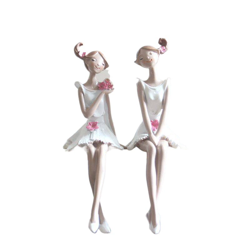 Nordic New Creative Sister Girls Figure Decoration Living Room Bedroom Home Decor Resin Craft Garden
