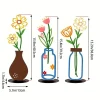 Cross-border 2D Metal Vase Desktop Decoration Living Room Bedroom Bookshelf Home Decor Colorful