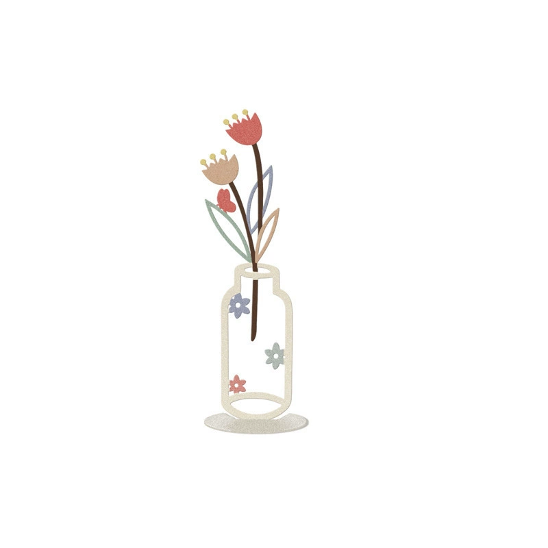 Cross-border 2D Metal Vase Desktop Decoration Living Room Bedroom Bookshelf Home Decor Colorful